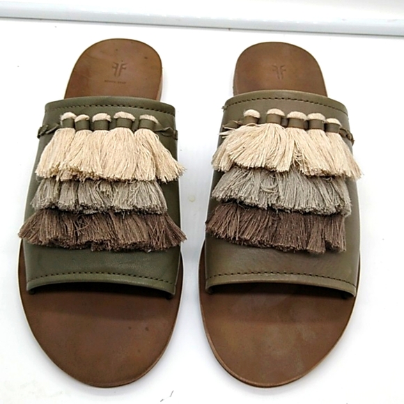 frye riley tassel slide